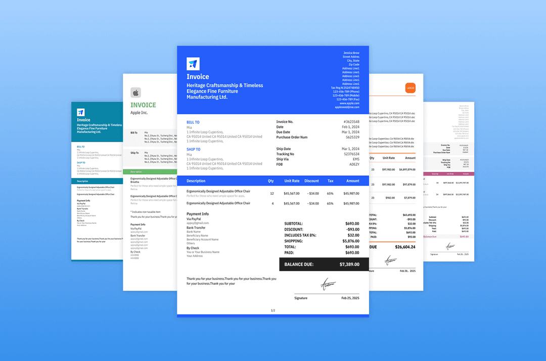 Invoice templates