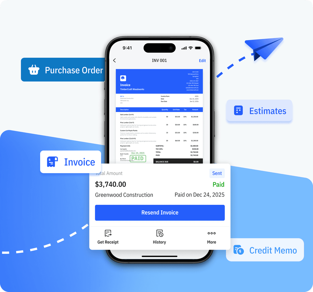 Send Invoices & Estimates